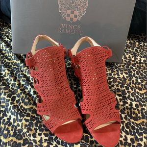 EUC red Vince Camuto heels